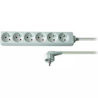 19" rozvodný panel ACAR 8x230V, vypínač, indikátor napětí, přepěťová ochrana, kabel 5m, 1, 5U