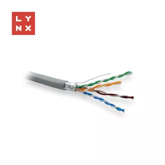 LYNX FTP kabel Cat5e, PVC, 0, 5mm, celoměděný, vnitřní, šedý, box 305m LYNX FTP kabel Cat5e, PVC, 0, 5mm, celoměděný, vnitřní, šedý, box 305m