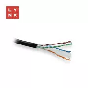 LYNX UTP kabel, Cat6, PE (Fca), celoměděný, venkovní, černý, box 305m