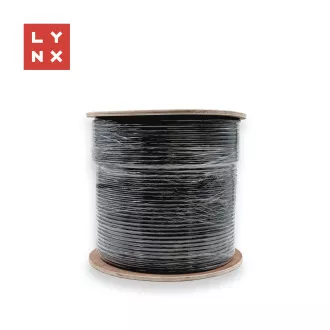 LYNX FTP kabel Cat6, PE (Fca), celoměděný, venkovní, černý, cívka 305m LYNX FTP kabel Cat6, PE (Fca), celoměděný, venkovní, černý, cívka 305m