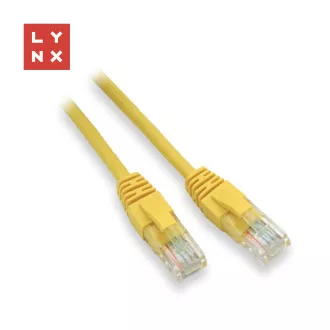 LYNX UTP patch kabel Cat5e, PVC, CCA, 15m, žlutý LYNX UTP patch kabel Cat5e, PVC, CCA, 15m, žlutý