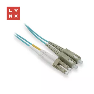 LYNX duplexní patch kabel MM, OM3, LC/SC, 50/125µm, 0, 5m LYNX duplexní patch kabel MM, OM3, LC/SC, 50/125µm, 0, 5m