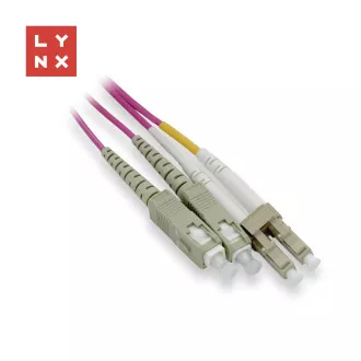 LYNX duplexní patch kabel MM, OM4, LC/SC, 50/125µm, 5m LYNX duplexní patch kabel MM, OM4, LC/SC, 50/125µm, 5m