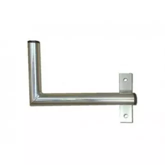 Držák antény na zeď u okna s pásem, pravé uchycení, galvanický zinek, délka 25cm, průměr 3, 2cm Držák antény na zeď u okna s pásem, pravé uchycení, galvanický zinek, délka 25cm, průměr 3, 2cm