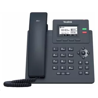 Yealink SIP-T31P IP telefon, 2, 3" 132x64 grafický, 2x RJ45 10/100, PoE, 2x SIP, s adaptérem Yealink SIP-T31P IP telefon, 2, 3" 132x64 grafický, 2x RJ45 10/100, PoE, 2x SIP, s adaptérem