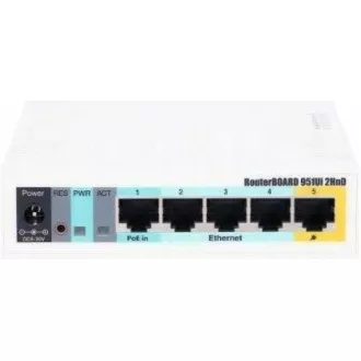 MikroTik RouterBOARD RB951Ui-2HnD, 600MHz CPU, 128MB RAM, 5x LAN, integr. 2.4GHz Wi-Fi, vč. L4 licence MikroTik RouterBOARD RB951Ui-2HnD, 600MHz CPU, 128MB RAM, 5x LAN, integr. 2.4GHz Wi-Fi, vč. L4 licence