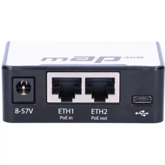 MikroTik RouterBOARD mAP, 650MHz CPU, 64MB RAM, 2xLAN, 2.4GHz Wi-Fi, 802.11b/g/n, PoE in, vč. L4 licence