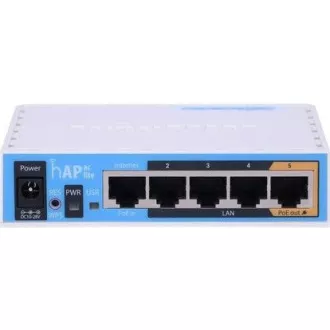 MikroTik hAP ac lite, 650MHz CPU, 64MB RAM, 5x LAN, 2.4 + 5GHz Wi-Fi 802.11b/g/n/ac, vč. L4 MikroTik hAP ac lite, 650MHz CPU, 64MB RAM, 5x LAN, 2.4 + 5GHz Wi-Fi 802.11b/g/n/ac, vč. L4