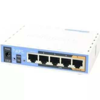 MikroTik hAP ac lite, 650MHz CPU, 64MB RAM, 5x LAN, 2.4 + 5GHz Wi-Fi 802.11b/g/n/ac, vč. L4 MikroTik hAP ac lite, 650MHz CPU, 64MB RAM, 5x LAN, 2.4 + 5GHz Wi-Fi 802.11b/g/n/ac, vč. L4