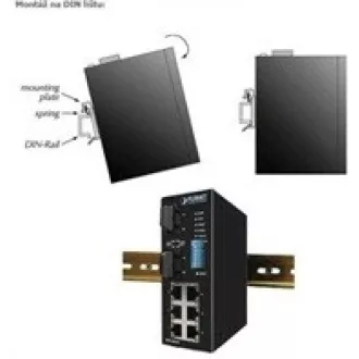 Planet switch IGS-801T, průmysl.verze 8x10/100/1000, DIN, IP30, -40 až 75°C, 12-48V