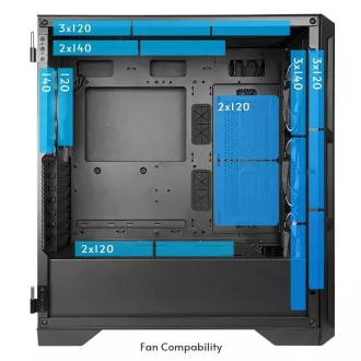 CHIEFTEC skříň APEX AIR, E-ATX, 1x USB-C 3.2, 2x USB 3.0, 3x 140mm Fan, černá