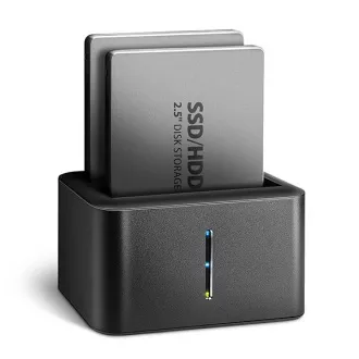 AXAGON ADSA-D25, USB 3.2 Gen 1 - 2x SATA 6G 2.5" SSD/HDD CLONE MINI dokovací stanice AXAGON ADSA-D25, USB 3.2 Gen 1 - 2x SATA 6G 2.5" SSD/HDD CLONE MINI dokovací stanice