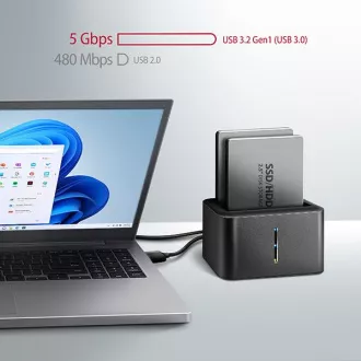 AXAGON ADSA-D25, USB 3.2 Gen 1 - 2x SATA 6G 2.5" SSD/HDD CLONE MINI dokovací stanice AXAGON ADSA-D25, USB 3.2 Gen 1 - 2x SATA 6G 2.5" SSD/HDD CLONE MINI dokovací stanice