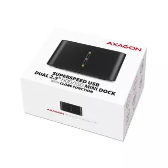 AXAGON ADSA-D25, USB 3.2 Gen 1 - 2x SATA 6G 2.5" SSD/HDD CLONE MINI dokovací stanice AXAGON ADSA-D25, USB 3.2 Gen 1 - 2x SATA 6G 2.5" SSD/HDD CLONE MINI dokovací stanice