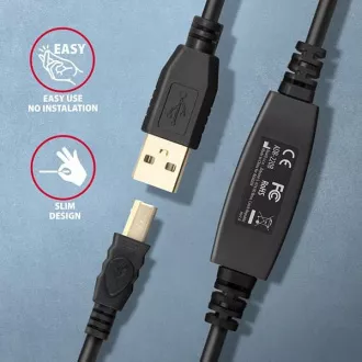 AXAGON ADR-220B, USB 2.0 A-M -> B-M aktivní propojovací / repeater kabel, 20m AXAGON ADR-220B, USB 2.0 A-M -> B-M aktivní propojovací / repeater kabel, 20m