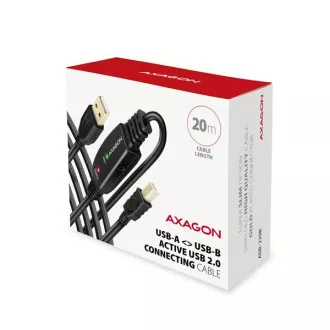 AXAGON ADR-220B, USB 2.0 A-M -> B-M aktivní propojovací / repeater kabel, 20m AXAGON ADR-220B, USB 2.0 A-M -> B-M aktivní propojovací / repeater kabel, 20m