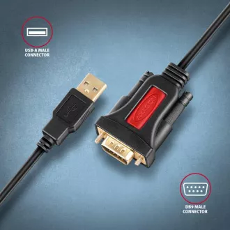 AXAGON ADS-1PSN, USB-A 2.0 - sériový RS-232 DB9-M Prolific adaptér / kabel 1.5m AXAGON ADS-1PSN, USB-A 2.0 - sériový RS-232 DB9-M Prolific adaptér / kabel 1.5m
