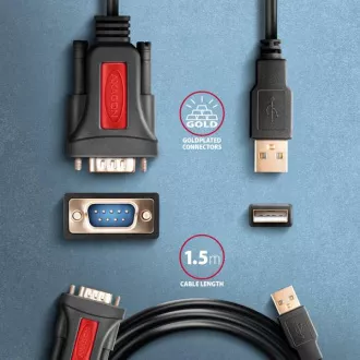 AXAGON ADS-1PSN, USB-A 2.0 - sériový RS-232 DB9-M Prolific adaptér / kabel 1.5m AXAGON ADS-1PSN, USB-A 2.0 - sériový RS-232 DB9-M Prolific adaptér / kabel 1.5m