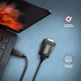 AXAGON ADS-1PQN, USB-A 2.0 - sériový RS-232 DB9-M FTDI adaptér / kabel 1.5m AXAGON ADS-1PQN, USB-A 2.0 - sériový RS-232 DB9-M FTDI adaptér / kabel 1.5m