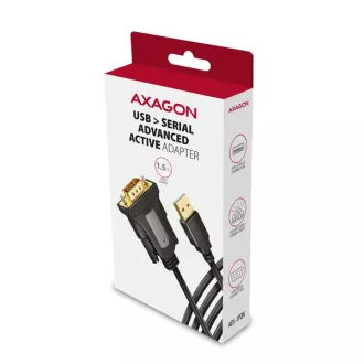 AXAGON ADS-1PQN, USB-A 2.0 - sériový RS-232 DB9-M FTDI adaptér / kabel 1.5m AXAGON ADS-1PQN, USB-A 2.0 - sériový RS-232 DB9-M FTDI adaptér / kabel 1.5m