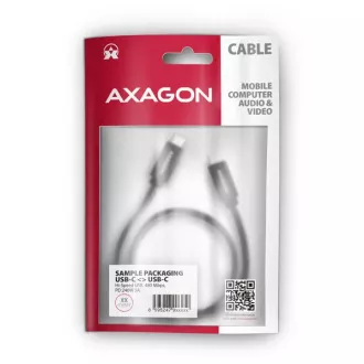 AXAGON BUCM2-CM15AB, CHARGE kabel USB-C <-> USB-C, 1.5m, Hi-Speed USB, PD 240W 5A, ALU, oplet, černý AXAGON BUCM2-CM15AB, CHARGE kabel USB-C <-> USB-C, 1.5m, Hi-Speed USB, PD 240W 5A, ALU, oplet, černý