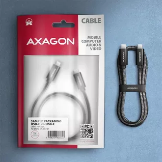AXAGON BUCM4X-CM10AB NewGEN+ kabel USB-C <-> USB-C, 1m, USB4 Gen 3×2, PD 240W 5A, 8K HD, ALU, oplet, černý AXAGON BUCM4X-CM10AB NewGEN+ kabel USB-C <-> USB-C, 1m, USB4 Gen 3×2, PD 240W 5A, 8K HD, ALU, oplet, černý