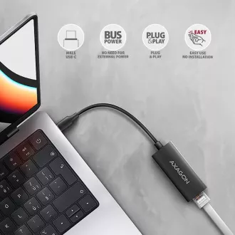 AXAGON ADE-ARC, USB-C 3.2 Gen 1 - Gigabit Ethernet síťová karta, Realtek 8153, auto instal AXAGON ADE-ARC, USB-C 3.2 Gen 1 - Gigabit Ethernet síťová karta, Realtek 8153, auto instal