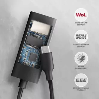 AXAGON ADE-ARC, USB-C 3.2 Gen 1 - Gigabit Ethernet síťová karta, Realtek 8153, auto instal AXAGON ADE-ARC, USB-C 3.2 Gen 1 - Gigabit Ethernet síťová karta, Realtek 8153, auto instal