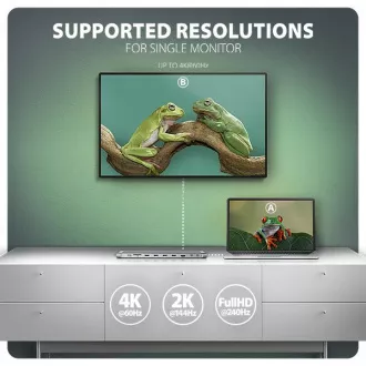 AXAGON HMC-10HLS, USB 5Gbps hub, 4x USB-A, HDMI 4k/60Hz, RJ-45 GLAN, SD/mSD, PD 100W, kabel USB-C 25cm