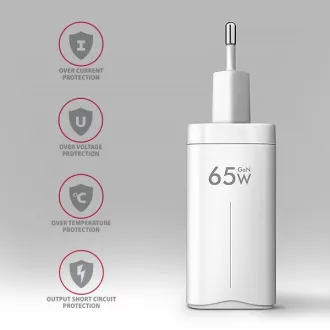 AXAGON ACU-DPQ65W, GaN nabíječka do sítě 65W, 3x port (USB-A + dual USB-C), PD3.0/QC4+/PPS/Apple, bílá AXAGON ACU-DPQ65W, GaN nabíječka do sítě 65W, 3x port (USB-A + dual USB-C), PD3.0/QC4+/PPS/Apple, bílá