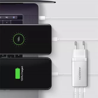 AXAGON ACU-DPQ65W, GaN nabíječka do sítě 65W, 3x port (USB-A + dual USB-C), PD3.0/QC4+/PPS/Apple, bílá AXAGON ACU-DPQ65W, GaN nabíječka do sítě 65W, 3x port (USB-A + dual USB-C), PD3.0/QC4+/PPS/Apple, bílá