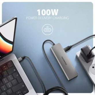 AXAGON HMC-5H, USB 5Gbps hub, 3x USB-A, HDMI 4k/30Hz, PD 100W, kabel USB-C 100cm AXAGON HMC-5H, USB 5Gbps hub, 3x USB-A, HDMI 4k/30Hz, PD 100W, kabel USB-C 100cm