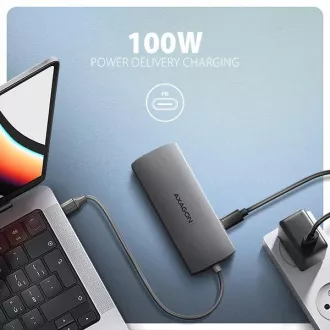 AXAGON HMC-8HLSA, USB 5Gbps hub, 3x USB-A, HDMI 4k/60Hz, RJ-45 GLAN, SD/microSD, audio, PD 100W, kabel USB-C 20cm AXAGON HMC-8HLSA, USB 5Gbps hub, 3x USB-A, HDMI 4k/60Hz, RJ-45 GLAN, SD/microSD, audio, PD 100W, kabel USB-C 20cm