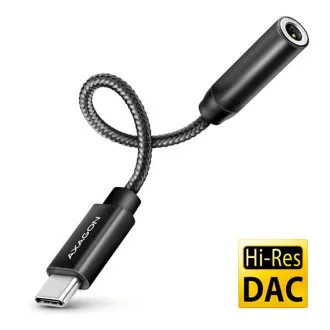 AXAGON ADA-HC, USB-C na 3.5mm jack - Hi-Res DAC audio adaptér, 384kHz/32bit, stereo AXAGON ADA-HC, USB-C na 3.5mm jack - Hi-Res DAC audio adaptér, 384kHz/32bit, stereo