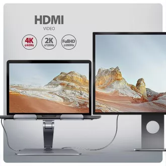 AXAGON HMC-STND, stojan pro 10"-17" notebooky, USB 5Gbps hub, 3x USB-A, HDMI 4k/60Hz, RJ-45, PD 100W, kabel USB-C 60cm AXAGON HMC-STND, stojan pro 10"-17" notebooky, USB 5Gbps hub, 3x USB-A, HDMI 4k/60Hz, RJ-45, PD 100W, kabel USB-C 60cm