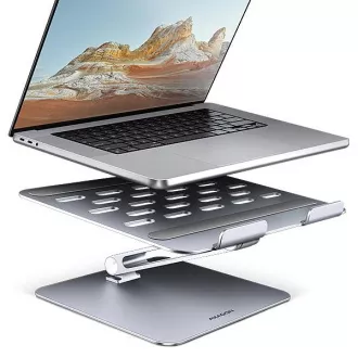 AXAGON STND-LQ hliníkový HQ stojan na notebook 10"-17.3" nastavitelná výška a úhel, šedý AXAGON STND-LQ hliníkový HQ stojan na notebook 10"-17.3" nastavitelná výška a úhel, šedý