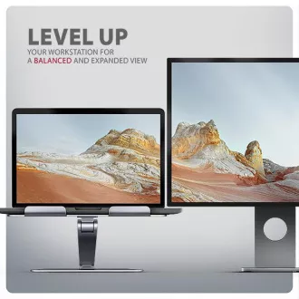 AXAGON STND-LQ hliníkový HQ stojan na notebook 10"-17.3" nastavitelná výška a úhel, šedý AXAGON STND-LQ hliníkový HQ stojan na notebook 10"-17.3" nastavitelná výška a úhel, šedý