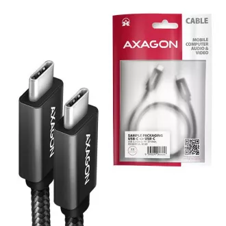AXAGON BUCM32-CM15AB, SPEED+ kabel USB-C <-> USB-C, 1.5m, USB 20Gbps, PD 100W 5A, 4K HD, ALU, oplet, černý AXAGON BUCM32-CM15AB, SPEED+ kabel USB-C <-> USB-C, 1.5m, USB 20Gbps, PD 100W 5A, 4K HD, ALU, oplet, černý
