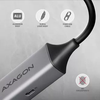 AXAGON ADE-TXPD, USB-C 3.2 Gen 1 - Gigabit Ethernet síťová karta, Asix AX88179, PD 100W, auto instal AXAGON ADE-TXPD, USB-C 3.2 Gen 1 - Gigabit Ethernet síťová karta, Asix AX88179, PD 100W, auto instal