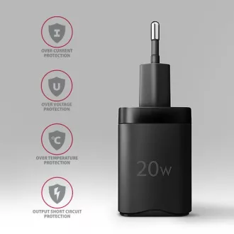 AXAGON ACU-PD20, nabíječka do sítě 20W, 1x port USB-C, PD3.0/PPS/QC4+/AFC/Apple, černá AXAGON ACU-PD20, nabíječka do sítě 20W, 1x port USB-C, PD3.0/PPS/QC4+/AFC/Apple, černá
