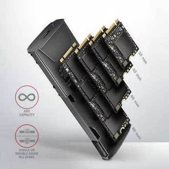 AXAGON EEM2-GTS2, USB-C 10Gbps - M.2 NVMe & SATA SSD kovový THIN box, bezšroubkový AXAGON EEM2-GTS2, USB-C 10Gbps - M.2 NVMe & SATA SSD kovový THIN box, bezšroubkový