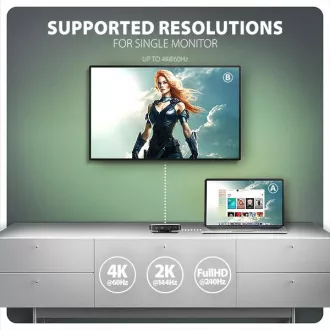 AXAGON HMC-UFO, USB 10Gbps hub, 2x USB-A, USB-C, HDMI 4k/60, RJ-45, M.2 slot, SD/mSD, audio, PD 100W, kabel USB-C 65cm