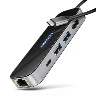 AXAGON HMC-6GLN, USB 5Gbps hub, 2x USB-A, USB-C, HDMI 4k/60Hz, RJ-45 GLAN, PD 100W, kabel USB-C 20cm AXAGON HMC-6GLN, USB 5Gbps hub, 2x USB-A, USB-C, HDMI 4k/60Hz, RJ-45 GLAN, PD 100W, kabel USB-C 20cm