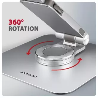 AXAGON STND-LR hliníkový stojan na notebook 10"-17.3" nastavitelná výška a úhel, otočný, šedý AXAGON STND-LR hliníkový stojan na notebook 10"-17.3" nastavitelná výška a úhel, otočný, šedý