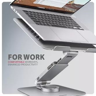 AXAGON STND-LR hliníkový stojan na notebook 10"-17.3" nastavitelná výška a úhel, otočný, šedý AXAGON STND-LR hliníkový stojan na notebook 10"-17.3" nastavitelná výška a úhel, otočný, šedý