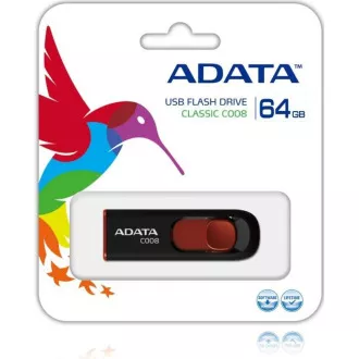 ADATA Flash Disk 64GB C008, USB 2.0 Classic, černá