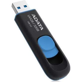 ADATA Flash Disk 32GB UV128, USB 3.1 Dash Drive (R:40/W:25 MB/s) černá/modrá