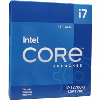 CPU INTEL Core i7-12700KF, 3.60GHz, 25MB L3 LGA1700, BOX (bez chladiče, bez VGA)