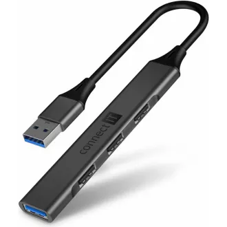 CONNECT IT USB-A hub, (1xUSB-A 3.0, 3xUSB-A 2.0), externí, antracitová