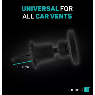 CONNECT IT InCarz MagSafe univerzální magnetická bezdrátová nabíječka do auta, černá CONNECT IT InCarz MagSafe univerzální magnetická bezdrátová nabíječka do auta, černá